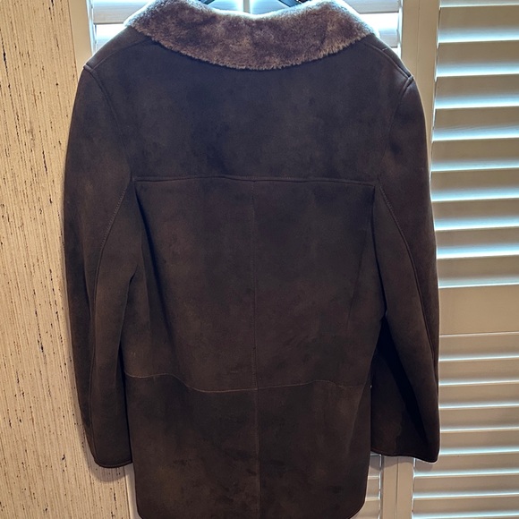 Men's Cole Haan Brown Shearling Coat - Picture 4 of 12